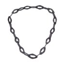 Halskette Rochenleder Leder  Chain 65mm ,  Black Shiny / Eye shape / 120cm