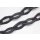Halskette Rochenleder Leder  Chain 65mm ,  Black Shiny / Eye shape / 120cm
