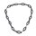 Halskette Rochenleder Leder  Chain 65mm ,  Black Shiny / Eye shape / 120cm