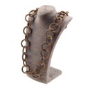 Halskette Wasserschlange Leder Chain 45mm ,  Gold / Ring...