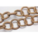 Halskette Wasserschlange Leder Chain 45mm ,  Gold / Ring...