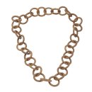 Necklace Watersnake Leather Chain 45mm ,  Gold / Ring / 120cm