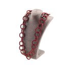 Halskette Wasserschlange Leder Chain 45mm ,  Red / Ring /...