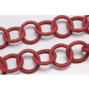 Necklace Watersnake Leather Chain 45mm ,  Red / Ring / 120cm