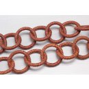 Necklace Watersnake Leather Chain 45mm ,  Brown / Ring /...