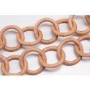 Necklace Watersnake Leather Chain 45mm ,  Sand / Ring /...