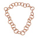 Necklace Watersnake Leather Chain 45mm ,  Sand / Ring / 120cm