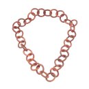 Necklace Watersnake Leather Chain 45mm ,  Canyon Rose / Ring / 120cm