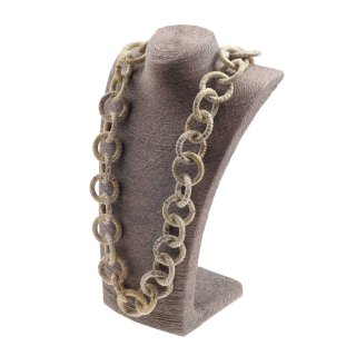 Halskette Wasserschlange Leder Chain 40mm ,  Natural / Ring / 104cm