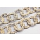 Halskette Wasserschlange Leder Chain 40mm ,  Natural / Ring / 104cm