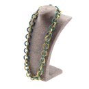 Necklace Watersnake Leather Chain 30mm  ,  Yellow / Green / Ring / 96cm