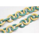 Necklace Watersnake Leather Chain 30mm  ,  Yellow / Green...