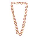 Halskette Wasserschlange Leder Chain 30mm  ,  Yellow / Pink / Ring / 96cm
