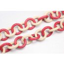 Halskette Wasserschlange Leder Chain 30mm  ,  White / Red...