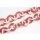 Halskette Wasserschlange Leder Chain 30mm  ,  White / Red / Ring / 96cm