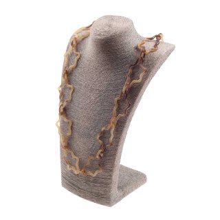 Necklace Water Buffalo Chain 63mm White shiny / Teardrop w/ ring / 100cm