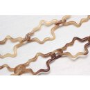 Necklace Water Buffalo Chain 63mm White shiny / Teardrop w/ ring / 100cm