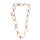 Necklace Water Buffalo Chain 63mm White shiny / Teardrop w/ ring / 100cm