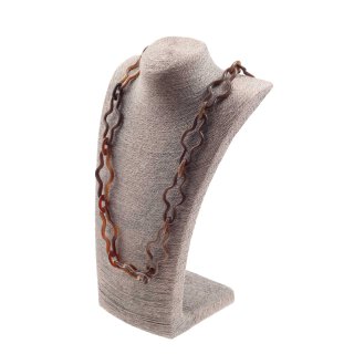 Halskette Wasserbüffel Chain 63mm Brown shiny / Teardrop w/ ring / 100cm