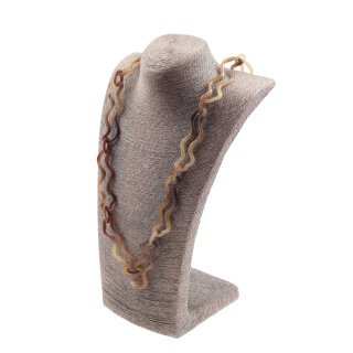 Halskette Wasserbüffel Chain 82mm White shiny / Teardrop w/ ring / 110cm