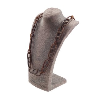 Halskette Wasserbüffel Chain 75mm Brown shiny / Long oval  / 110cm