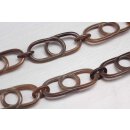 Necklace Water Buffalo Chain 75mm Brown shiny / Long oval...