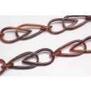 Necklace Water Buffalo Chain 92mm Brown shiny / Teardrop / 115cm
