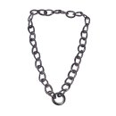 Necklace Water Buffalo Chain 33mm Black shiny / Wavy  / 80cm