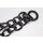 Necklace Water Buffalo Chain 33mm Black shiny / Wavy  / 80cm