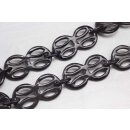 Necklace Water Buffalo Chain 68mm Black shiny / 8 design w/ ring / 100cm