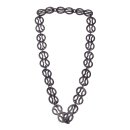 Necklace Water Buffalo Chain 68mm Black shiny / 8 design w/ ring / 100cm
