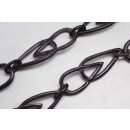 Necklace Water Buffalo Chain 92mm Black shiny / Teardrop w/ ring / 110cm