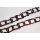 Necklace Water Buffalo Chain 32mm Brown shiny / Square /...