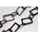 Necklace Water Buffalo Chain 32 /45mm Black shiny / Square / 116cm