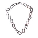 Necklace Water Buffalo Chain 32 /45mm Black shiny / Square / 116cm