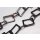 Halskette Wasserbüffel Chain 32 /45mm Black shiny / Square / 116cm