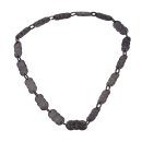 Necklace Water Buffalo Chain 58mm Black shiny / oval carved / 110cm
