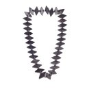 Necklace Water Buffalo Chain 25x48mm Black shiny / Diamond w/ ring / 98cm