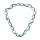 Halskette Wasserbüffel Chain 50x30mm Black shiny w / Sky Blue resin / Oval w/ ring / 115cm