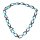 Necklace Water Buffalo Chain 50x30mm Black shiny w / Sky Blue resin / Oval w/ ring / 115cm