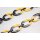 Halskette Wasserbüffel Chain 50x30mm Black shiny w / Yellow resin / Oval w/ ring / 115cm