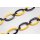 Halskette Wasserbüffel Chain 50x30mm Black shiny w / Yellow resin / Oval w/ ring / 115cm