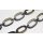 Halskette Wasserbüffel Chain 50x30mm Black shiny w / Olive resin / Oval w/ ring / 115cm