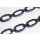 Halskette Wasserbüffel Chain 50x30mm Black shiny w / Dark blue resin / Oval w/ ring / 115cm