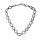Necklace Water Buffalo Chain 50x30mm Black shiny w / Dark blue resin / Oval w/ ring / 115cm