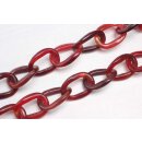 Necklace Water Buffalo Chain 38x28mm Red shiny / Wavy  /...