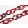 Necklace Water Buffalo Chain 38x28mm Red shiny / Wavy  / 154cm