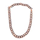 Halskette Wasserbüffel Chain 38x28mm Orange / black shiny / Wavy  / 122cm