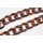 Halskette Wasserbüffel Chain 38x28mm Orange / black shiny / Wavy  / 122cm