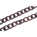 Necklace Wood Ebony chain  ca.27x20 mm / black shiny /...